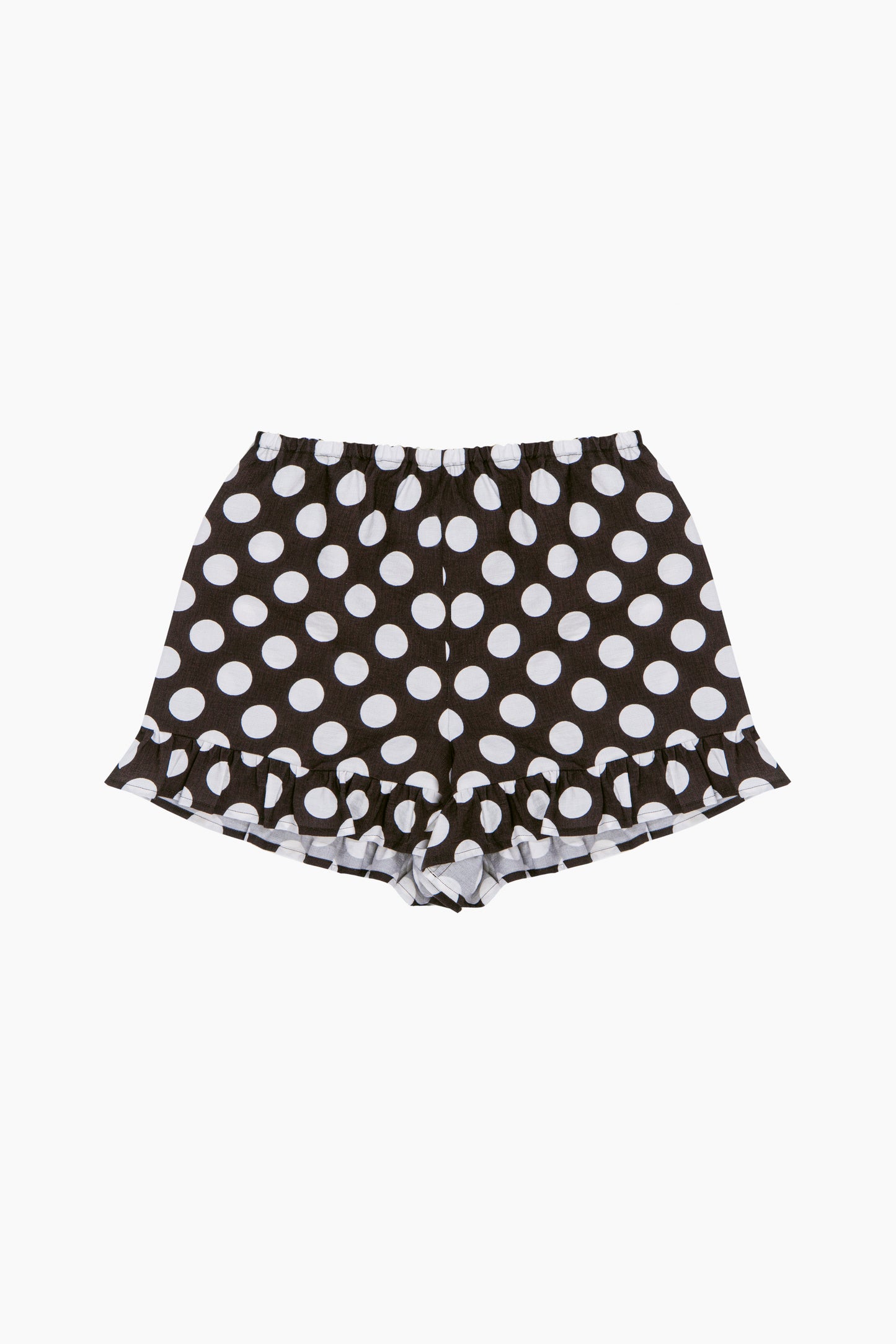 Cha-Cha Lounge Shorts with Headscarf in Black Polka Dot