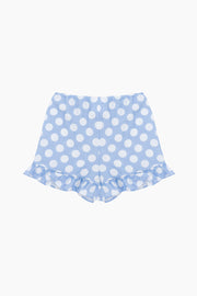 Cha-Cha Lounge Shorts with Headscarf in Blue Polka Dot