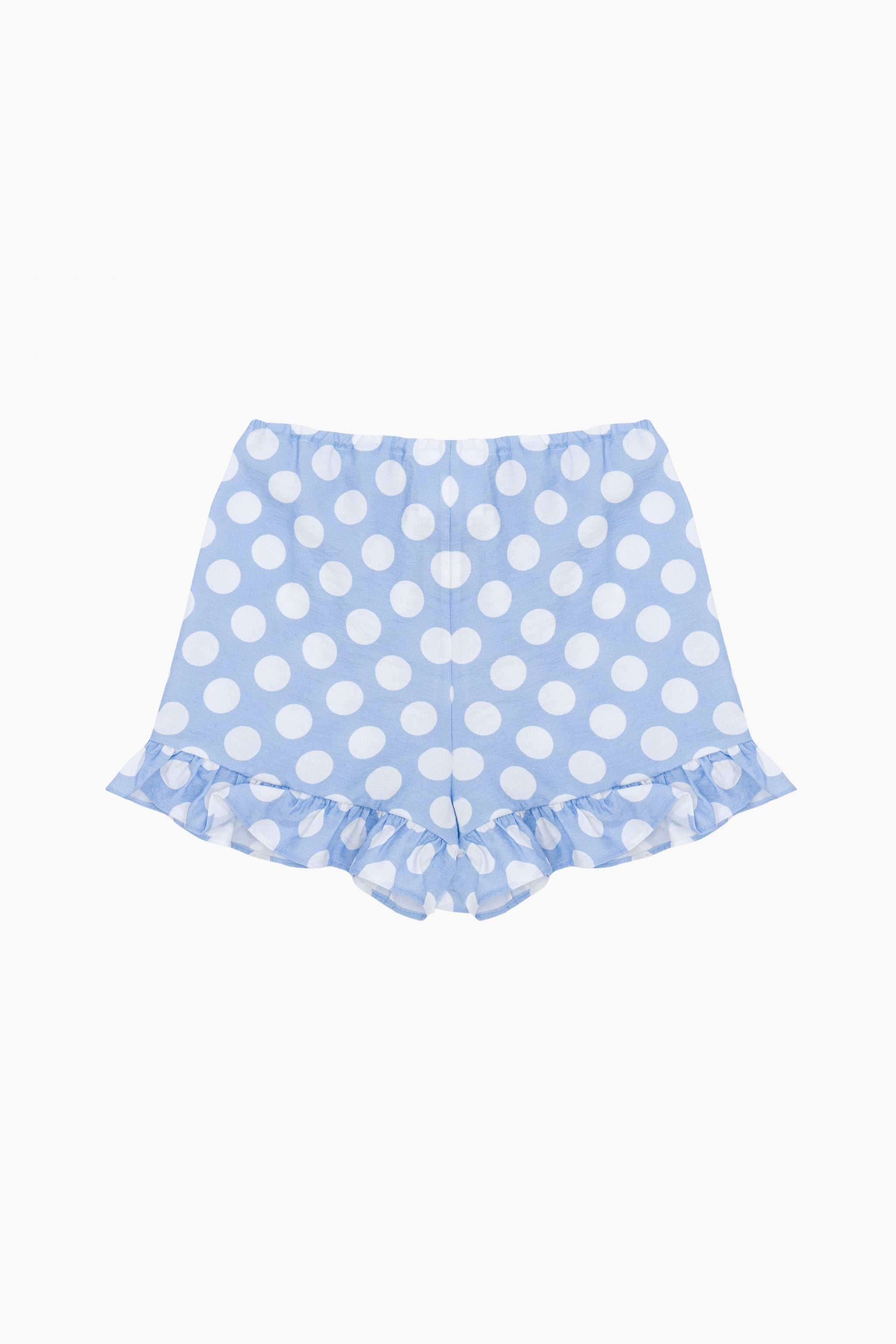 Cha-Cha Lounge Shorts with Headscarf in Blue Polka Dot