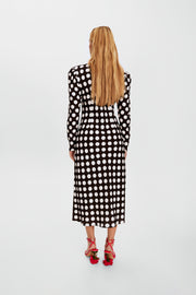 Donna Maxi Dress in Black Polka Dot