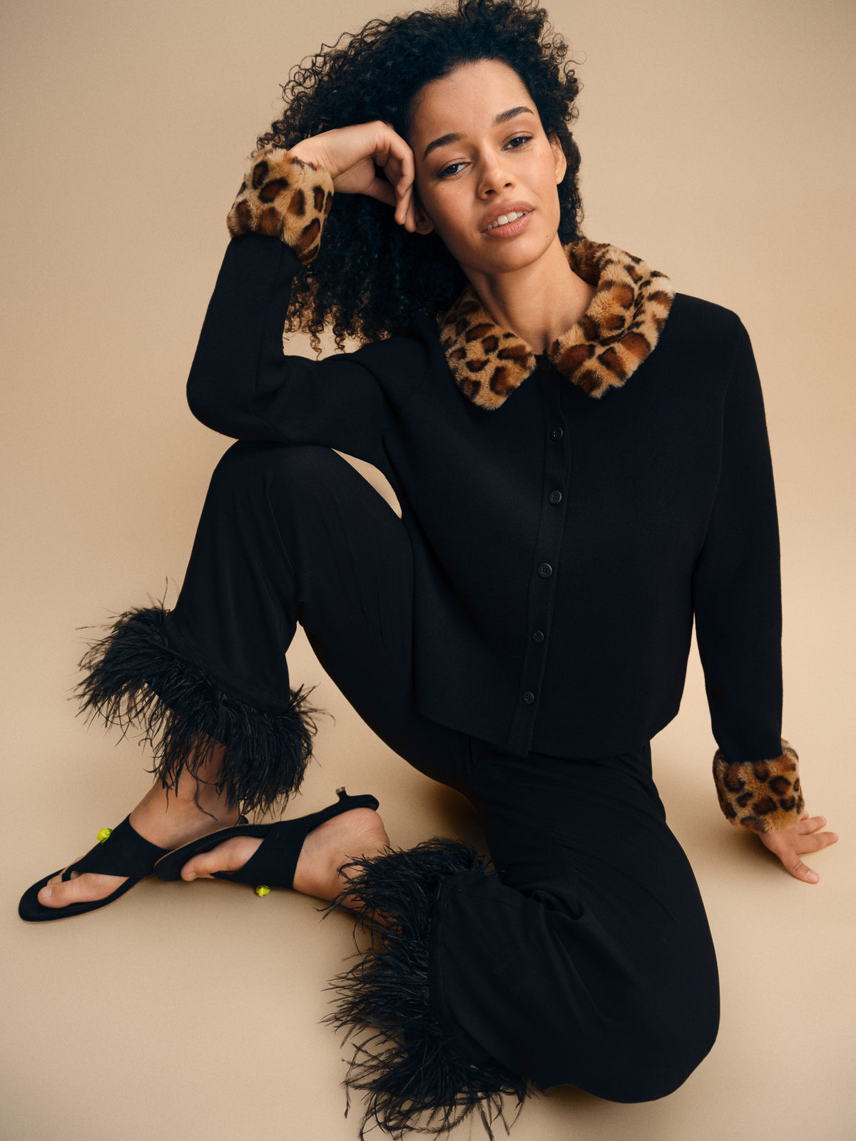 Carmela Knitted Cardigan in Black