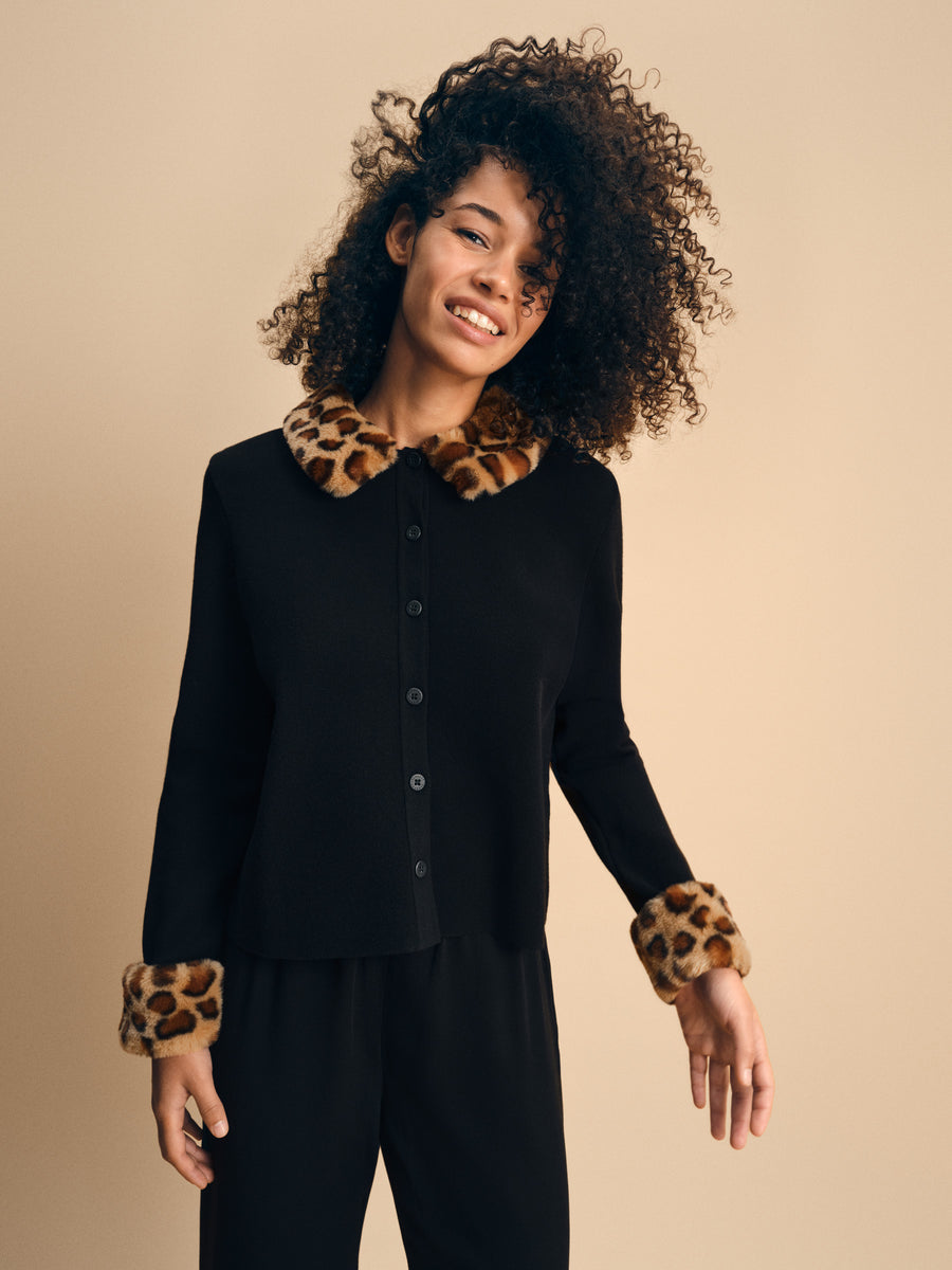 Carmela Knitted Cardigan in Black