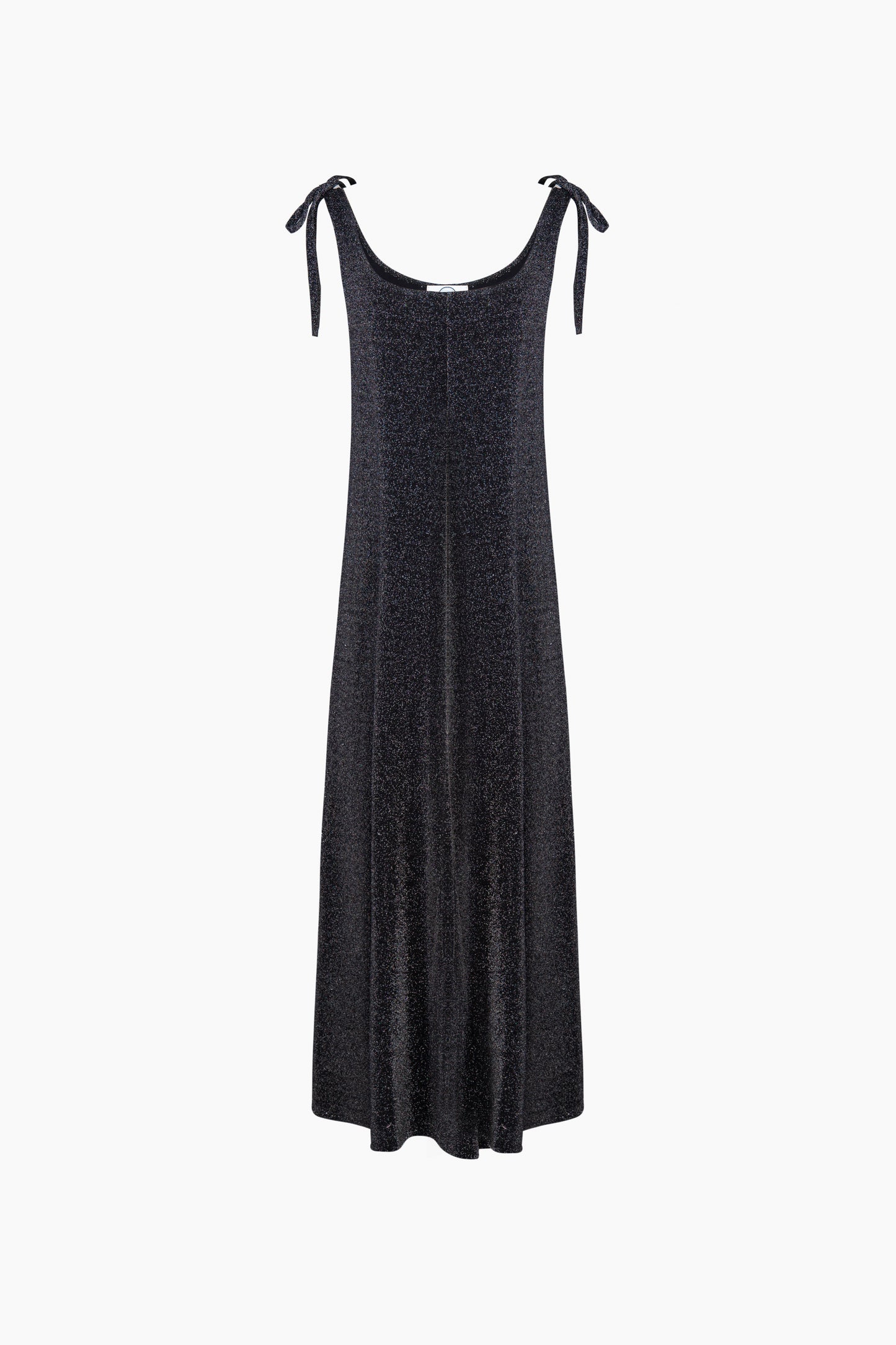 Kylie Lurex Slip Dress in Black