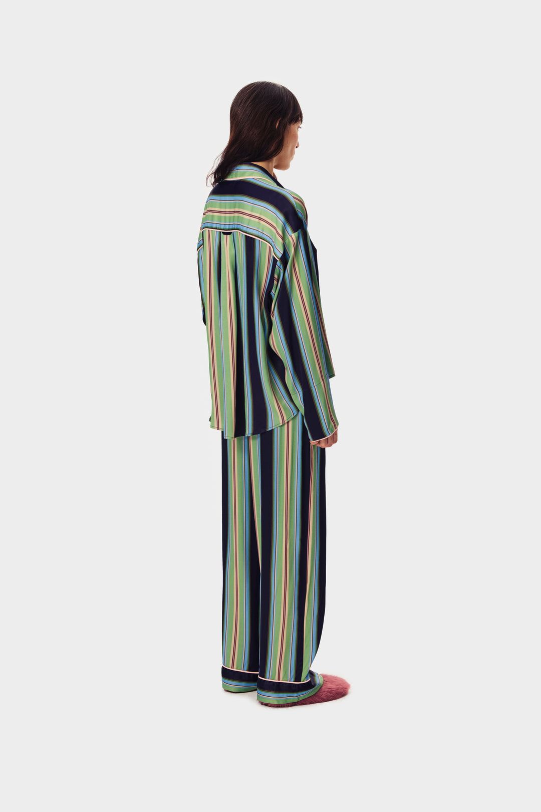 Pastelle Oversized Shirt in Teal Stripes