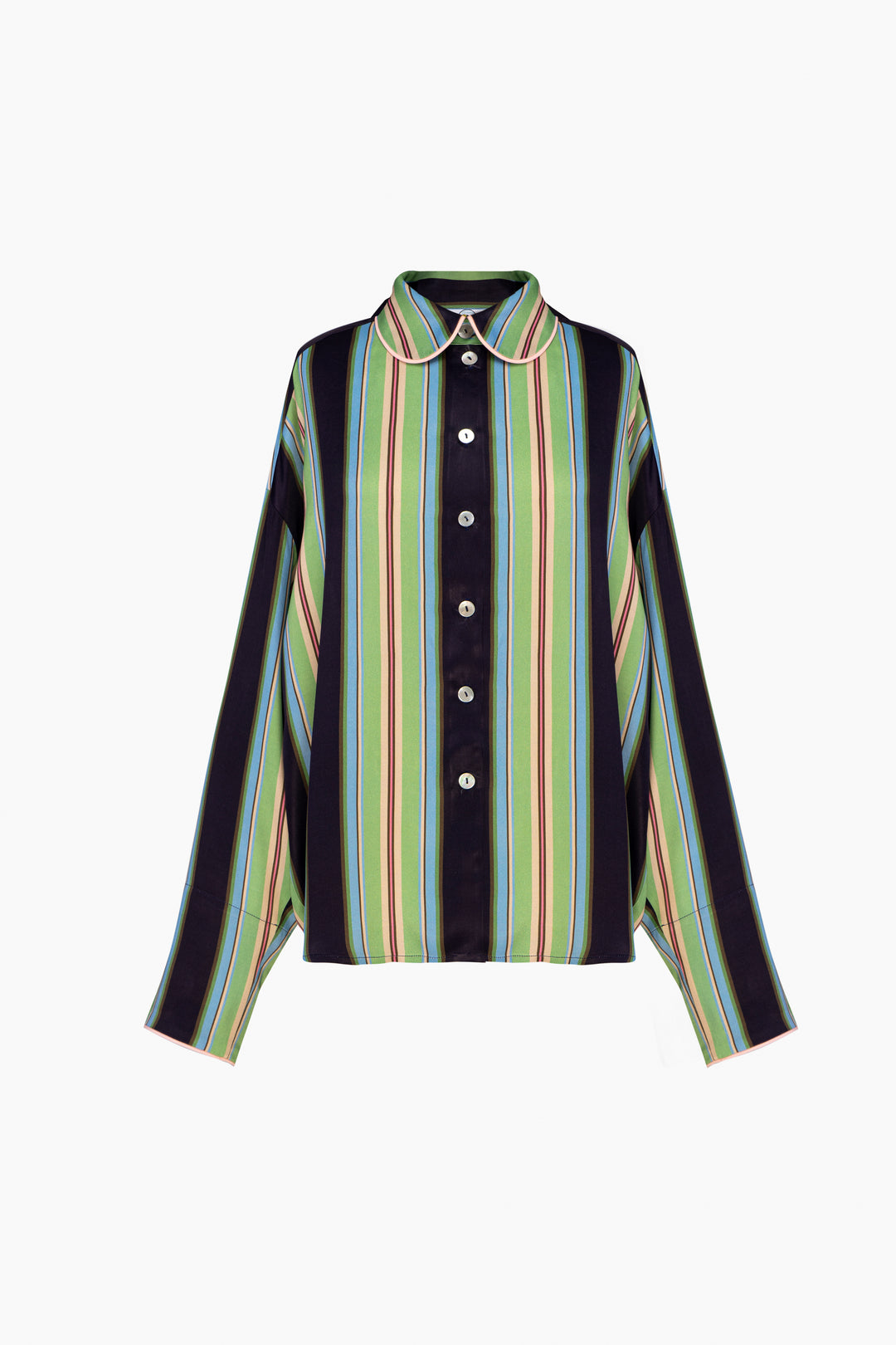 Pastelle Oversized Shirt in Teal Stripes