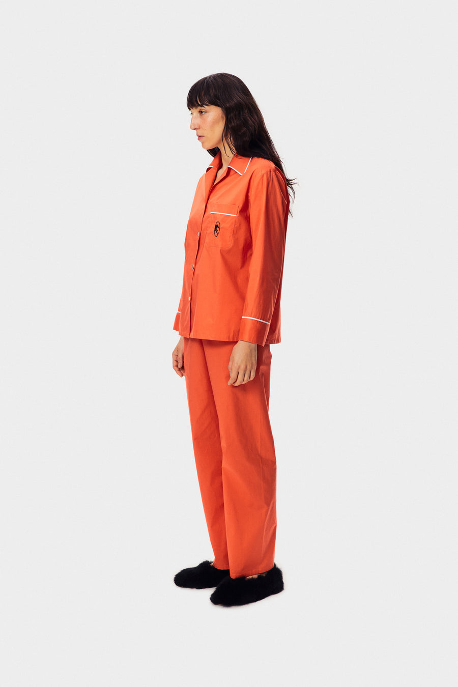 The Sleeper Cotton Pajama Set in Mandarin