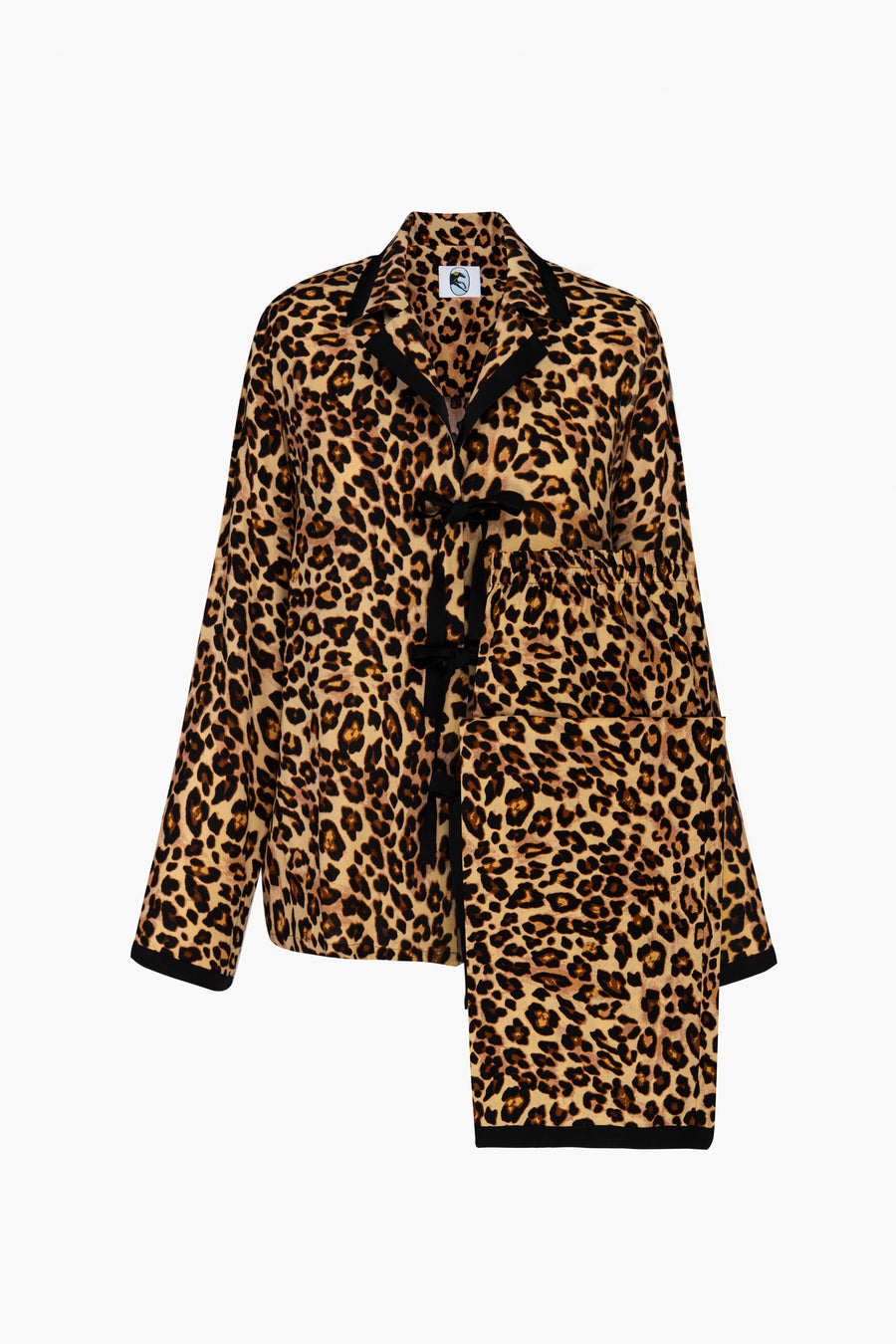 The Bow Pajama Set in Leopard Print