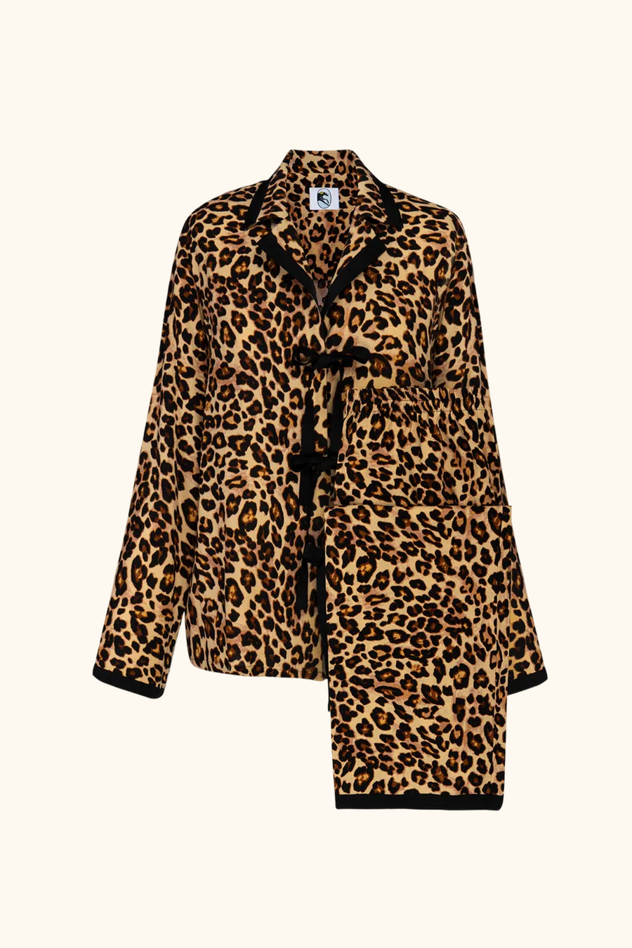 The Bow Pajama Set in Leopard Print