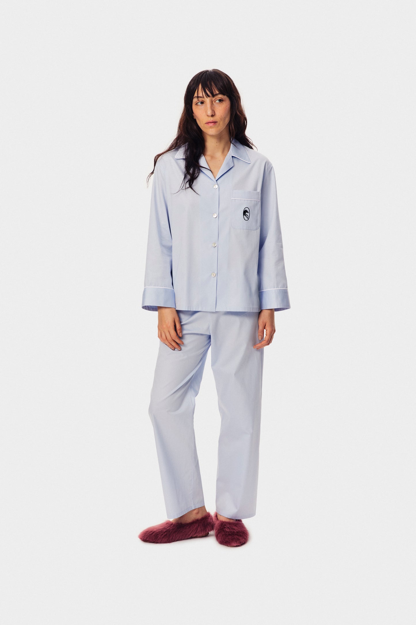 The Sleeper Cotton Pajama Set in Blue