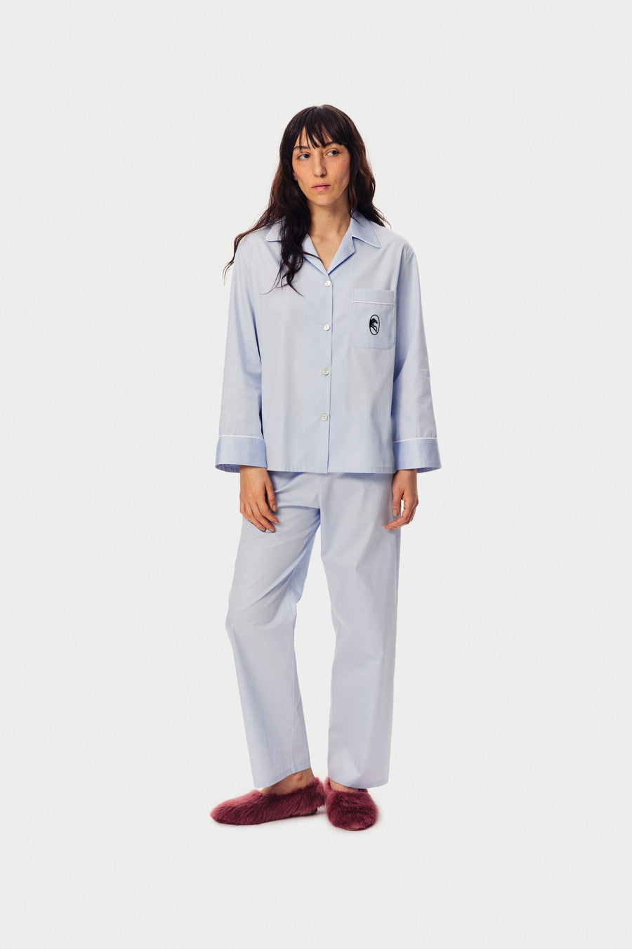 The Sleeper Cotton Pajama Set in Blue