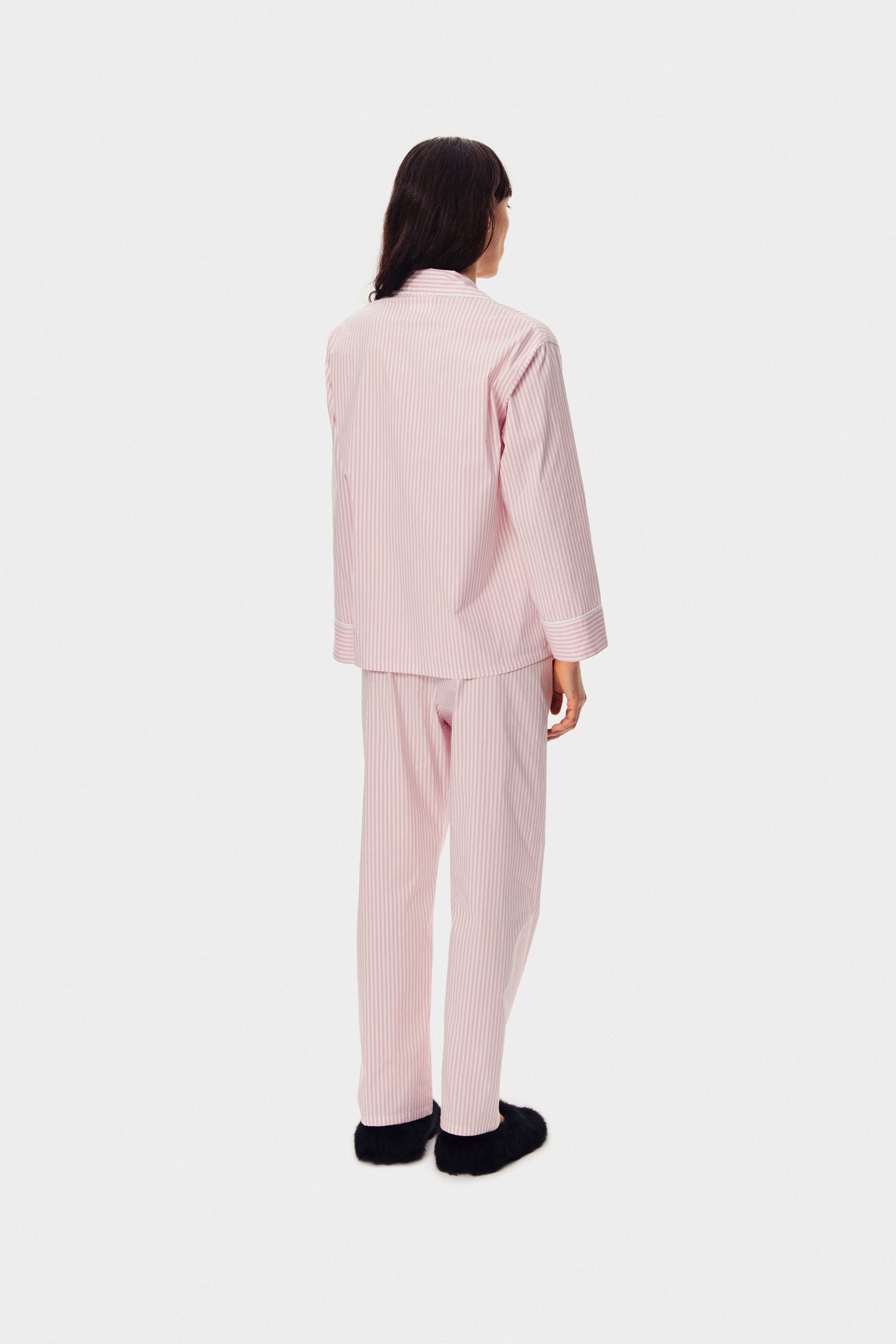 The Rose Cotton Pajama Set in Pink Stripes