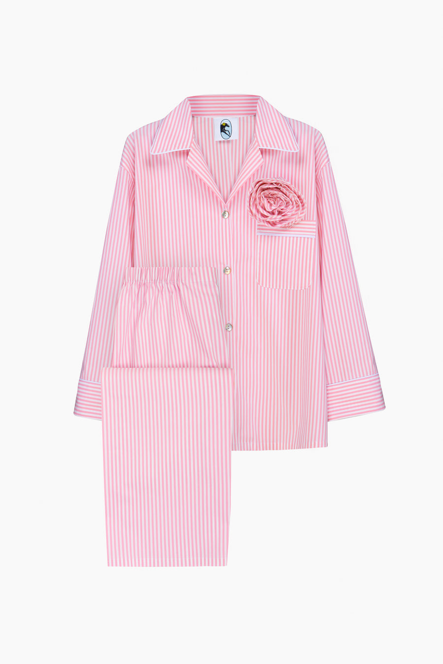 The Rose Cotton Pajama Set in Pink Stripes