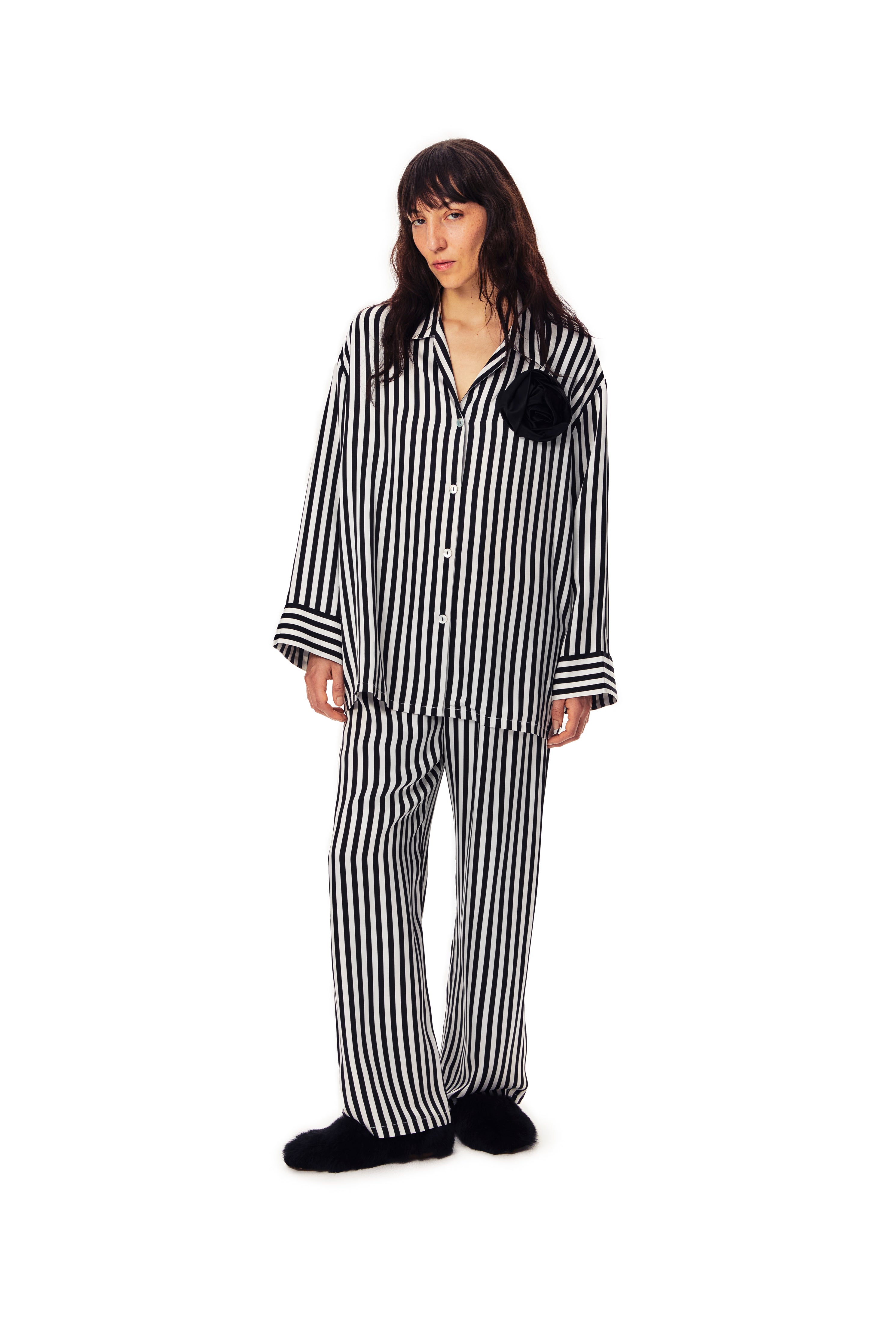 Black and white striped pajamas sale