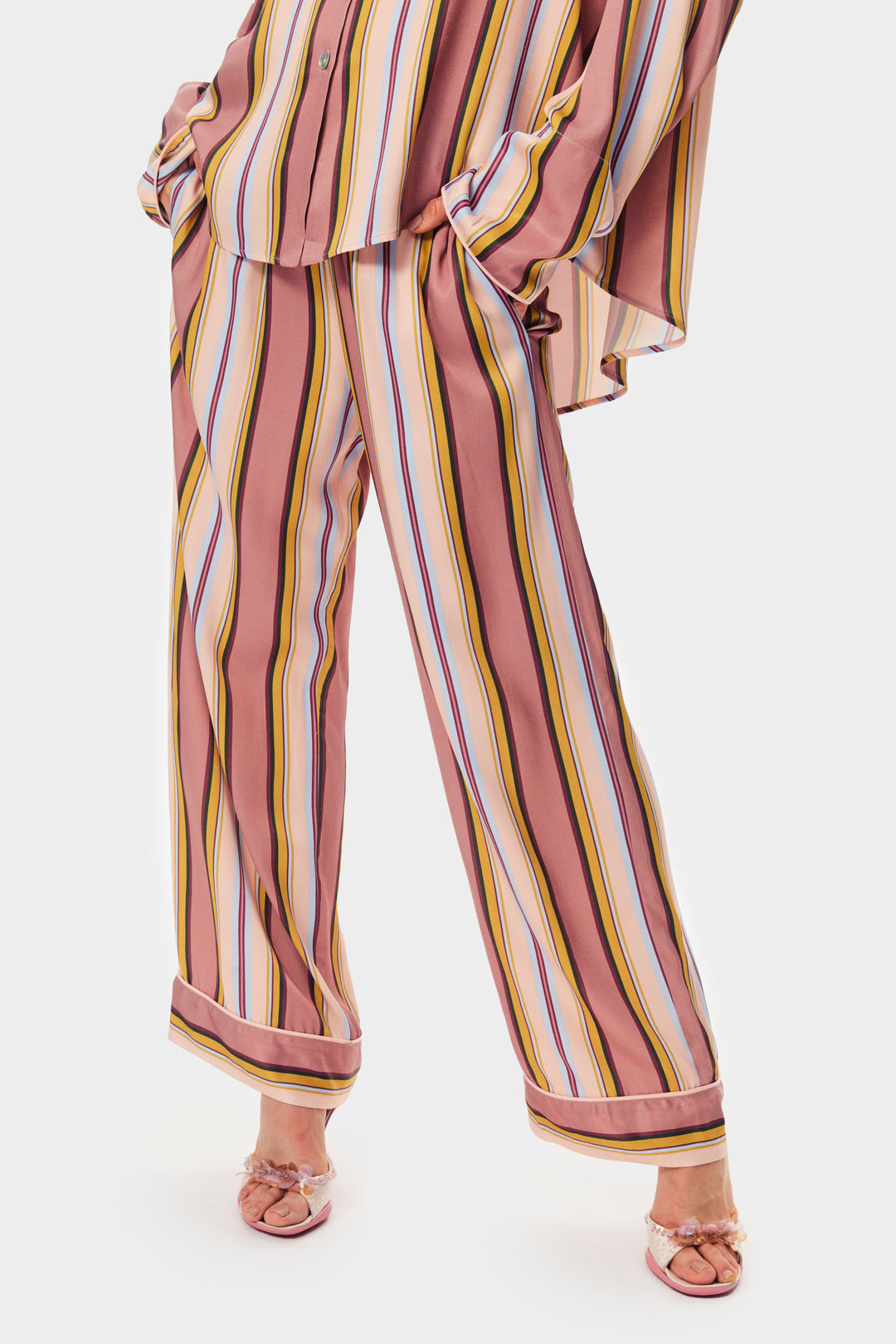 Pastelle Oversized Pants in Blush Stripes