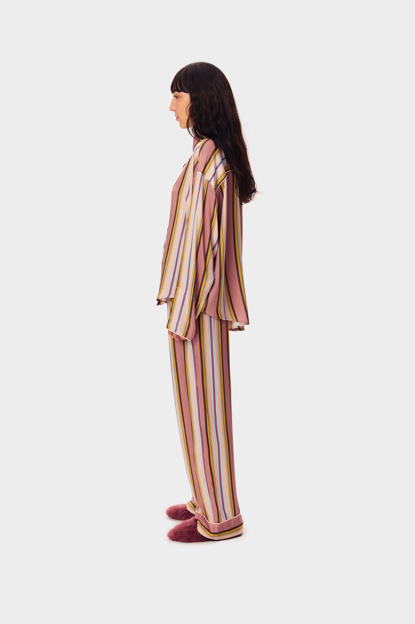 Pastelle Oversized Pants in Blush Stripes