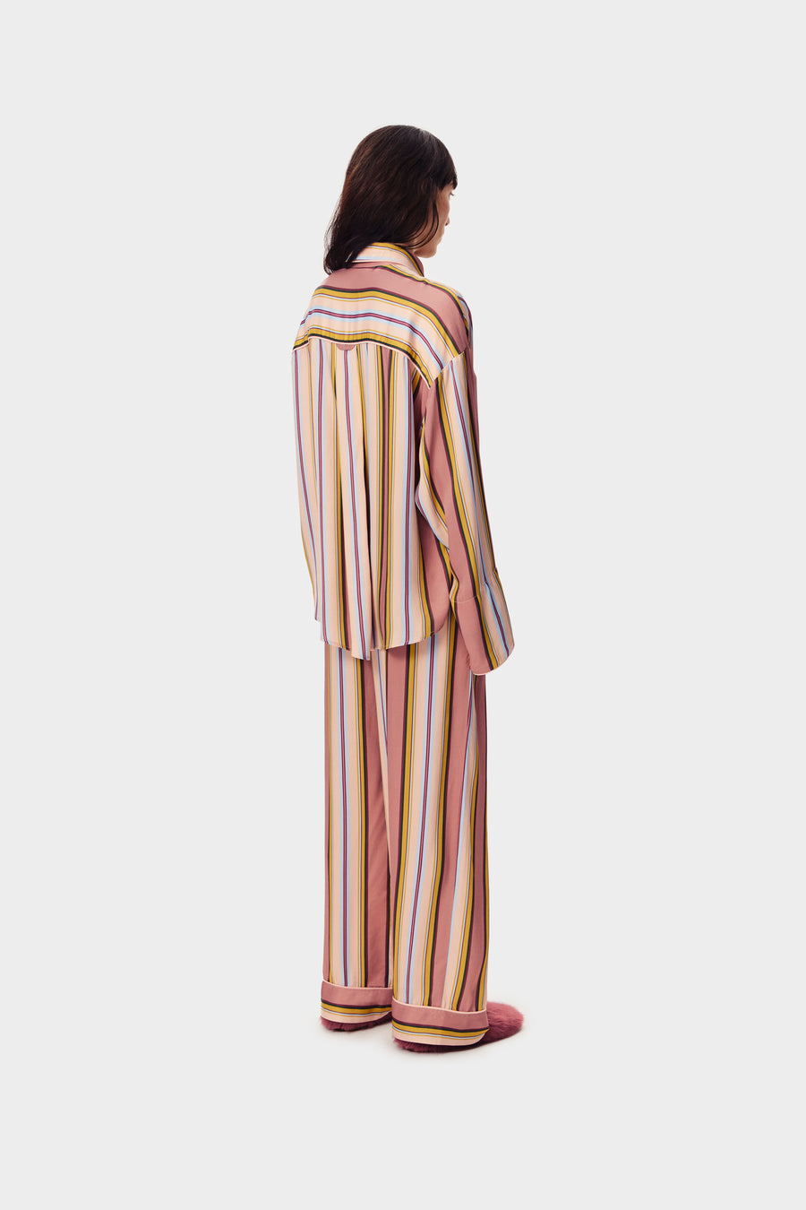 Pastelle Oversized Pants in Blush Stripes