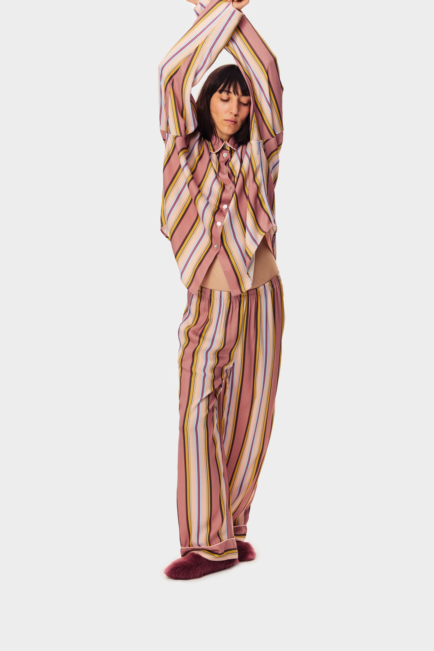 Pastelle Oversized Pants in Blush Stripes