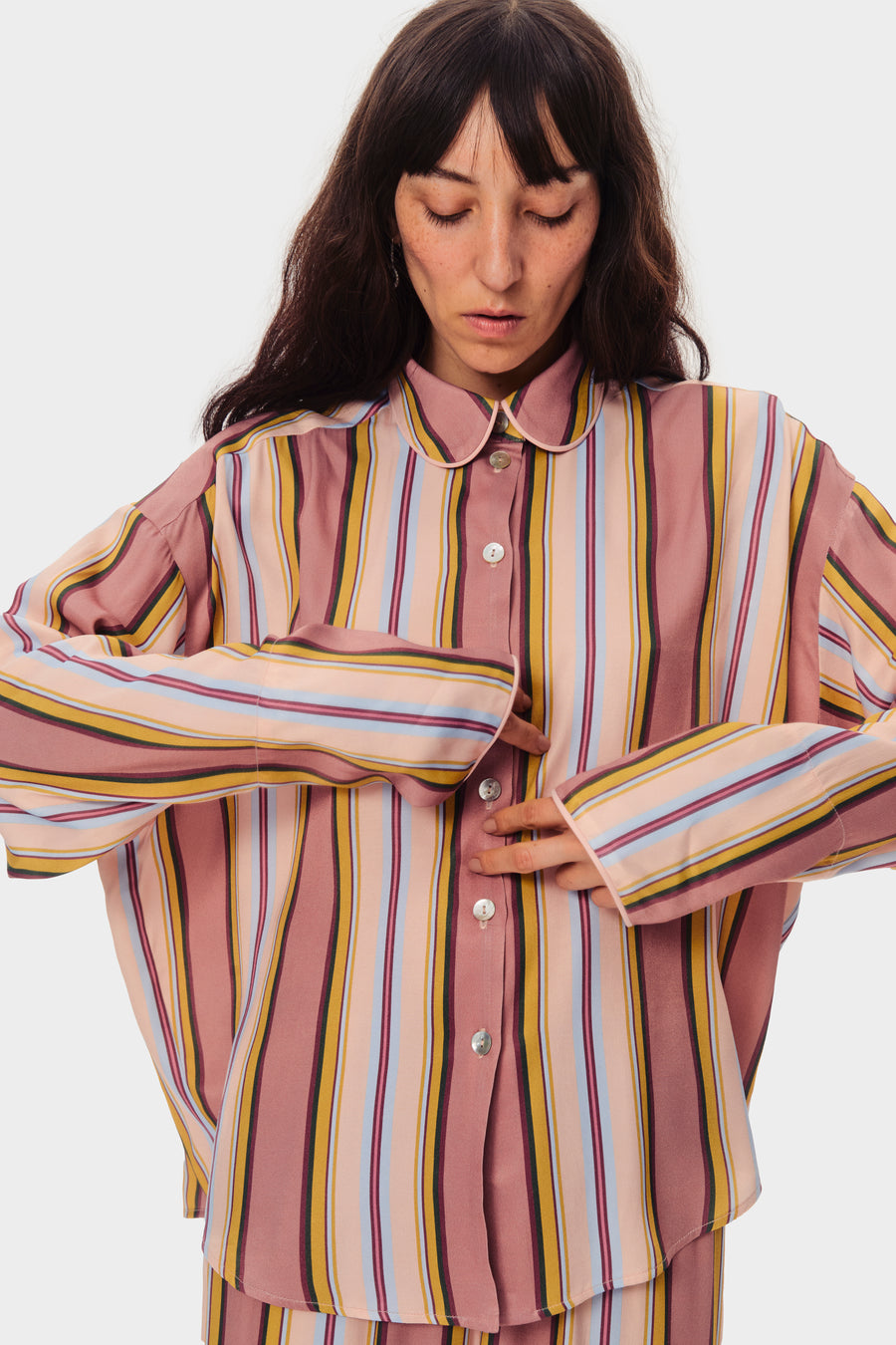 Pastelle Oversized Shirt in Blush Stripes