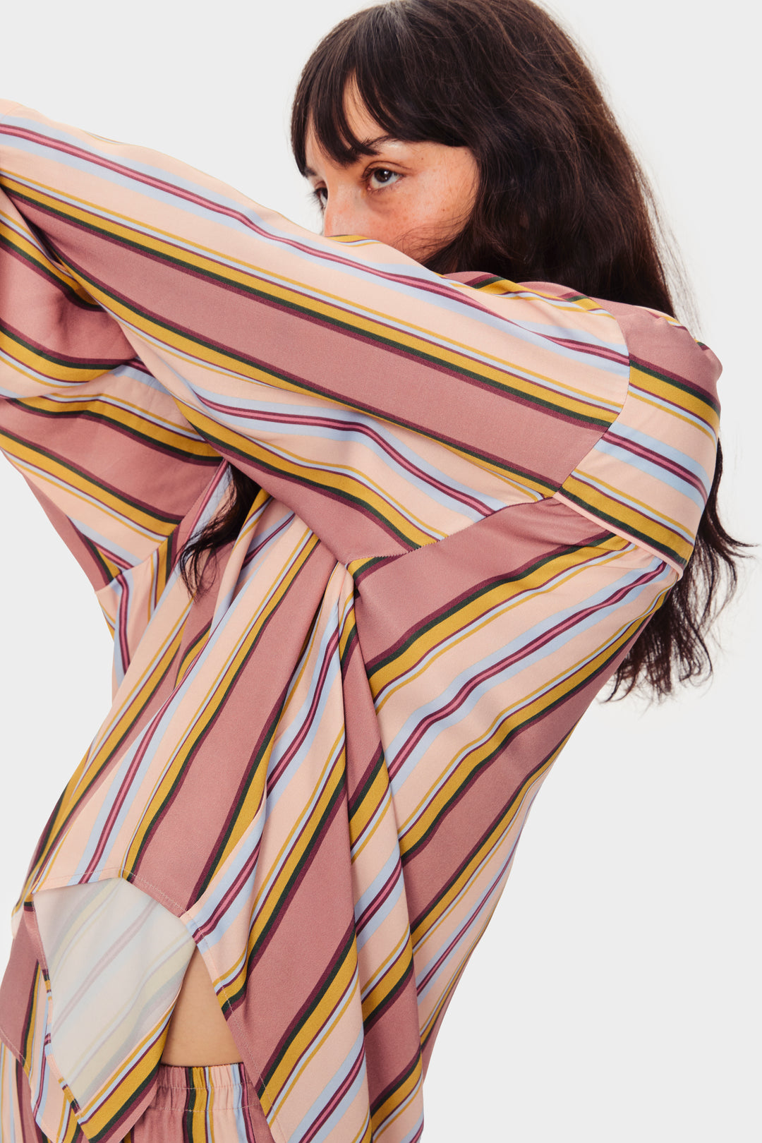 Pastelle Oversized Shirt in Blush Stripes