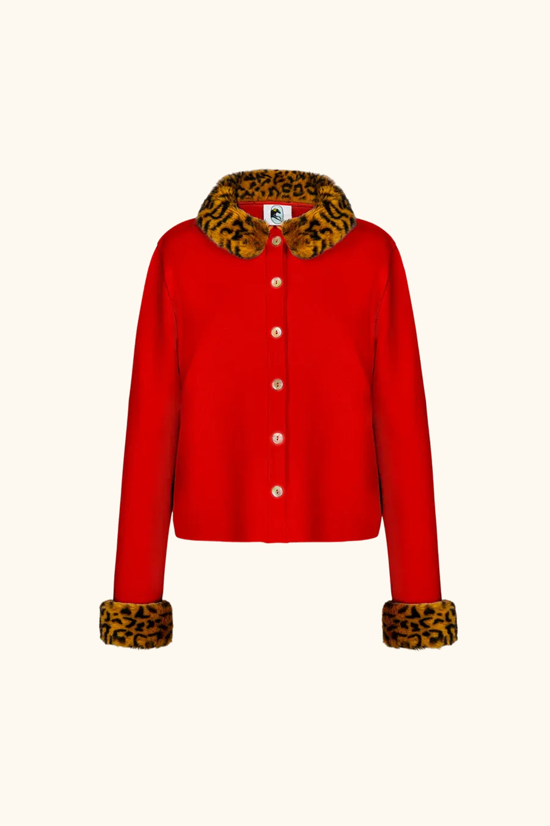 Carmela Knitted Cardigan in Red