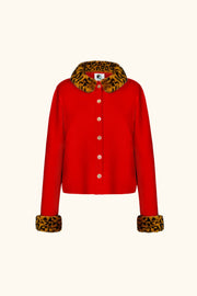 Carmela Knitted Cardigan in Red