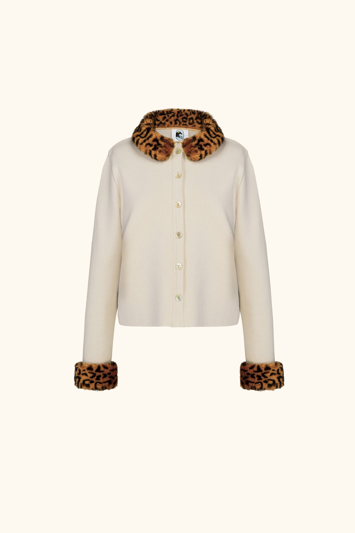 Carmela Knitted Cardigan in Beige