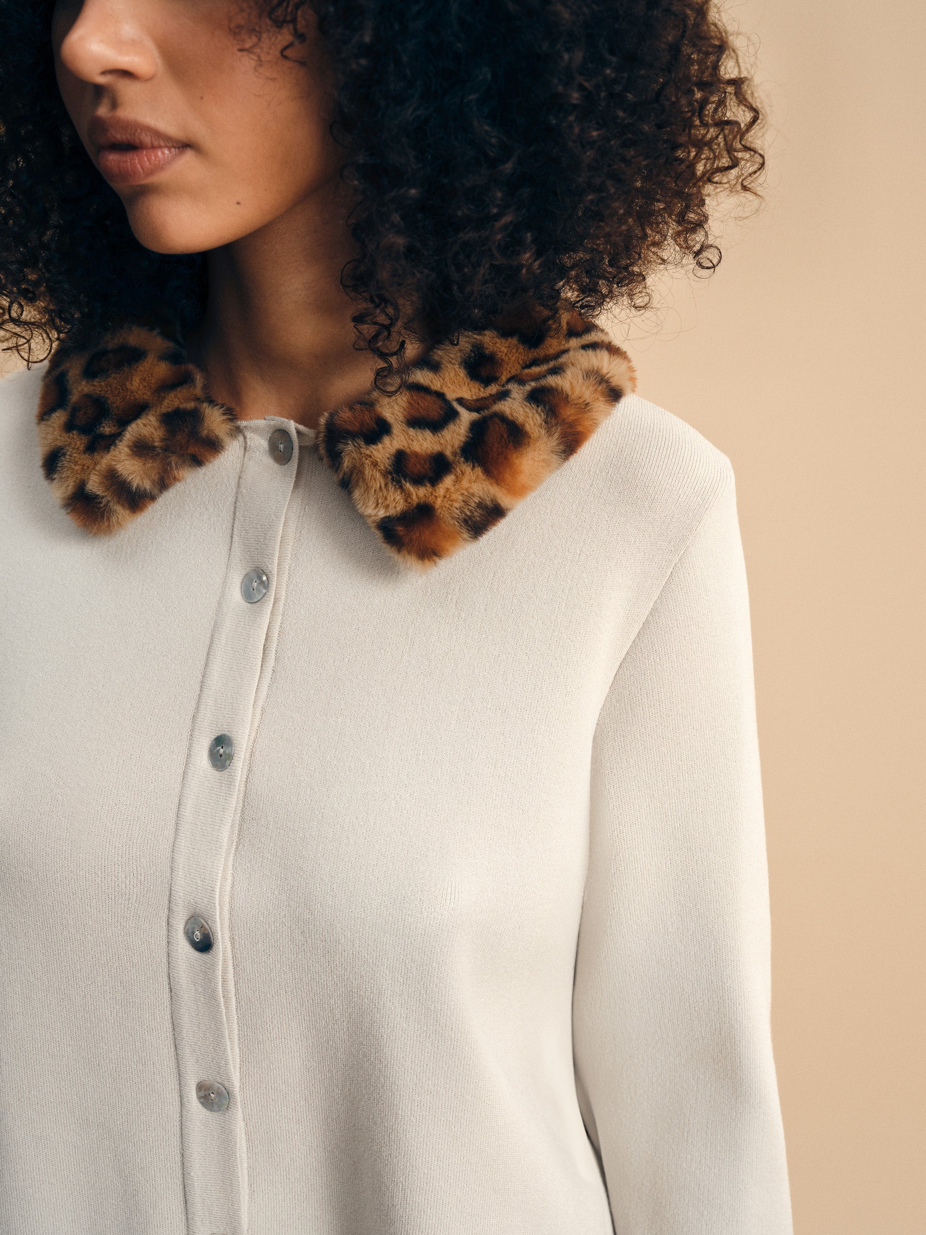 Carmela Knitted Cardigan in Beige – Sleeper