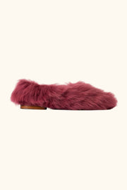 Kiwi Kiwi Shearling Ballet Flats in Burgundy