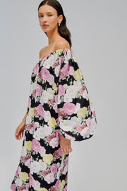 Gaia Cotton Midi Dress in Bloom