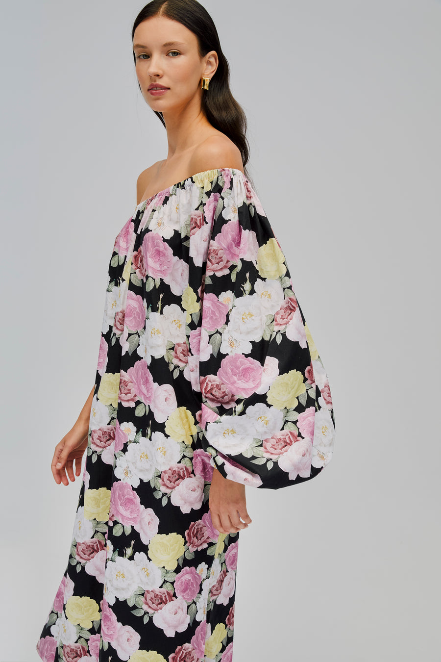 Gaia Cotton Midi Dress in Bloom