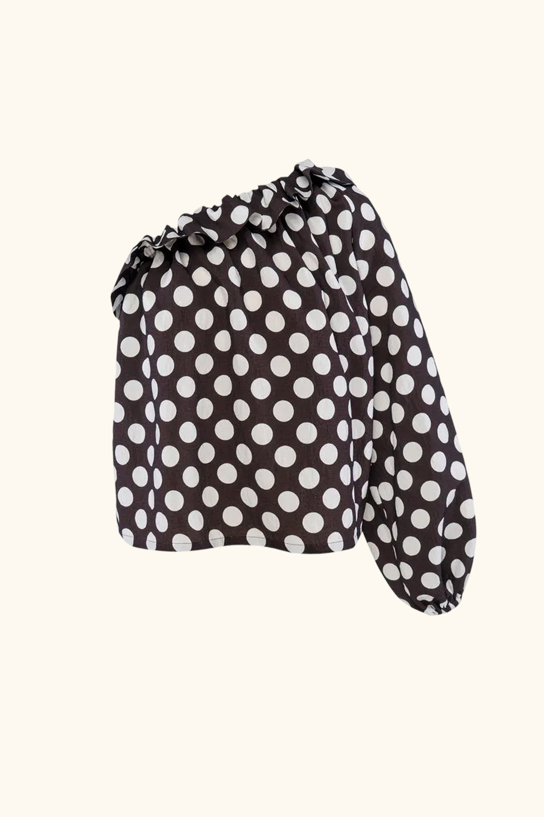 Gaia Soft Viscose Top in Black Polka Dot