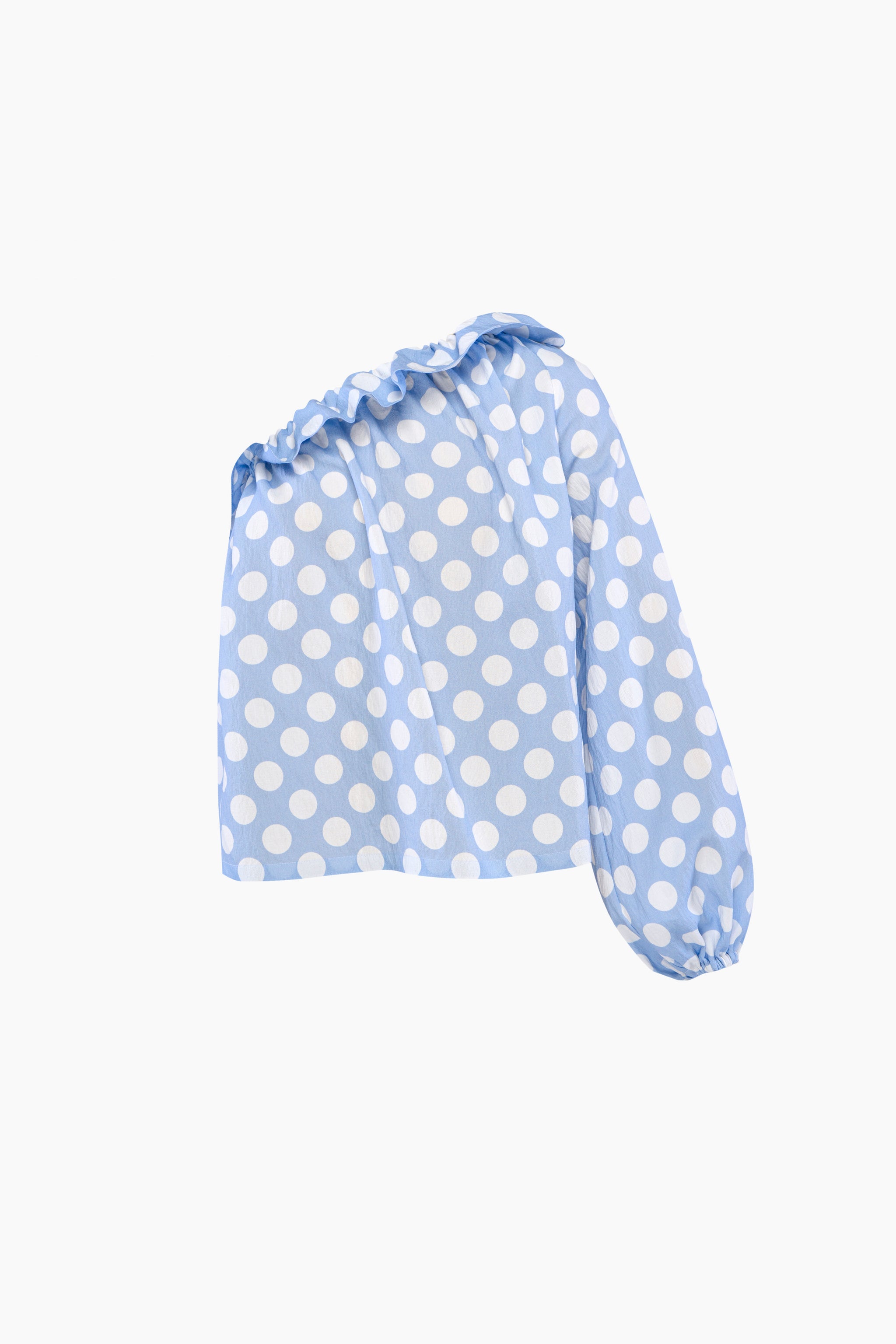 Gaia Soft Viscose Top in Blue Polka Dot