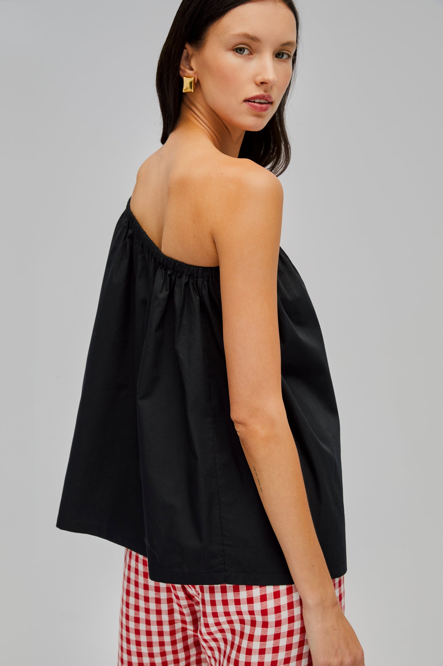 Gaia Cotton Top in Black