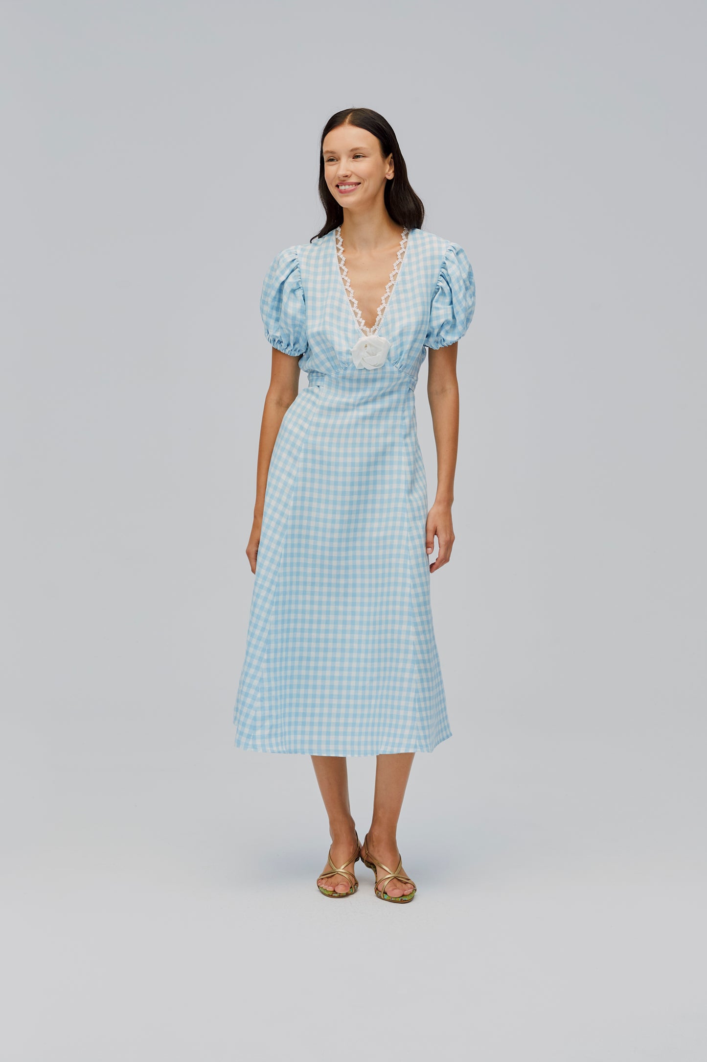 The Genus Rosa Dress in Blue Vichy