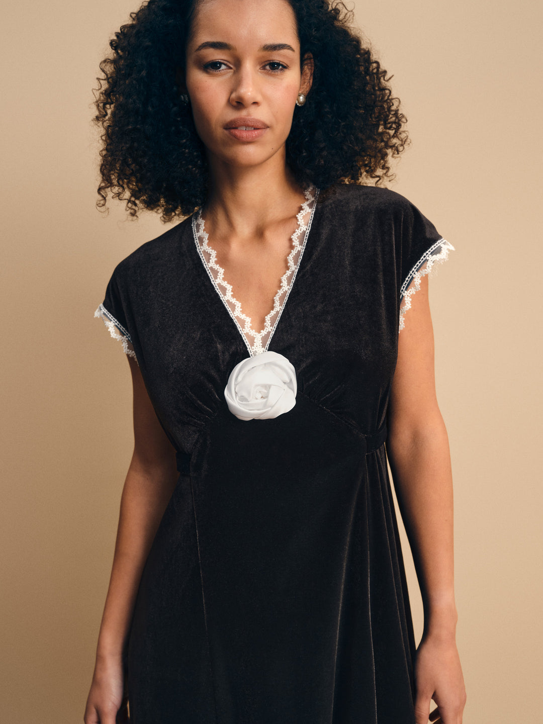 The Genus Rosa Velvet Dress in Black