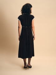The Genus Rosa Velvet Dress in Black
