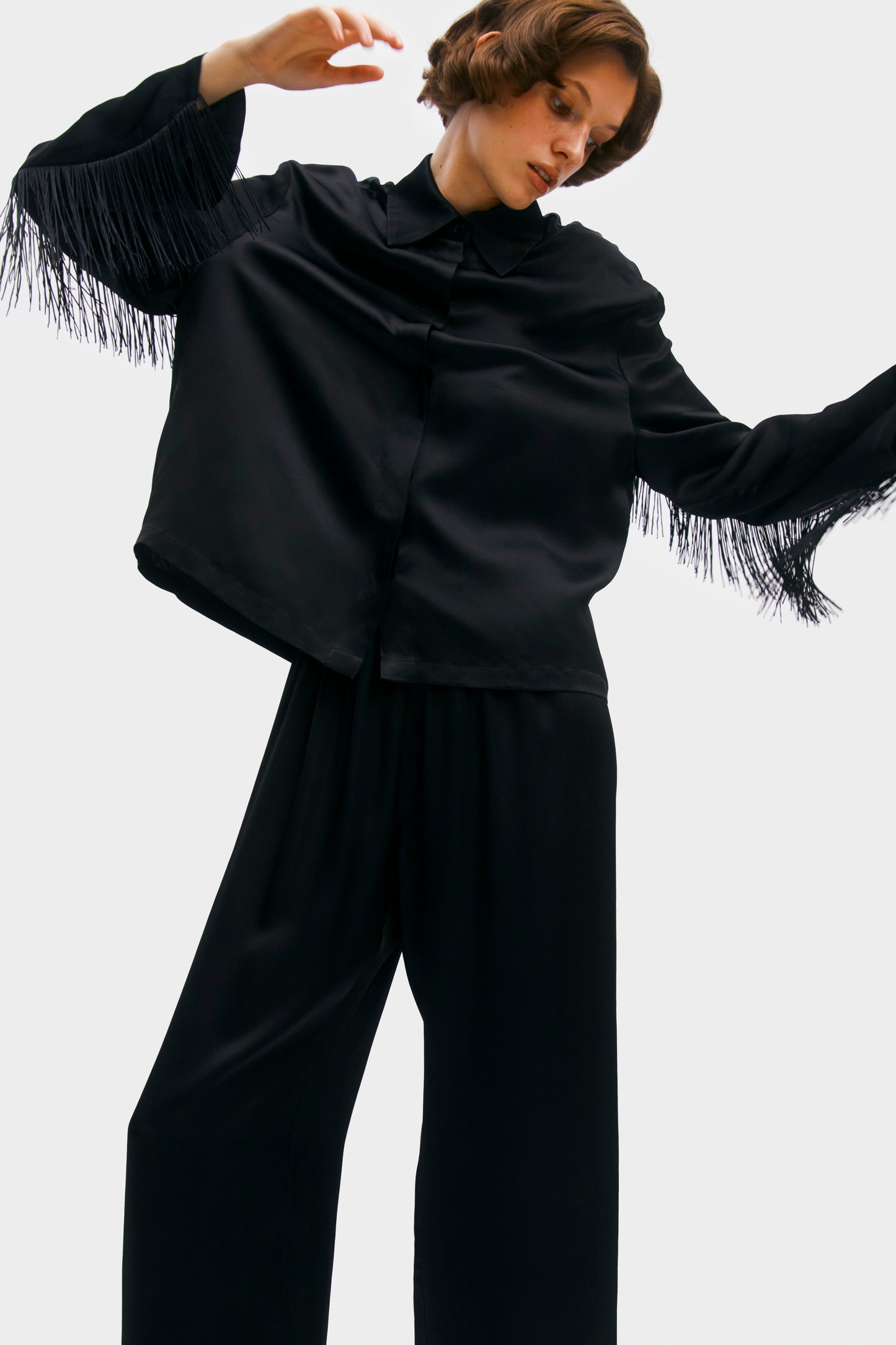 Cosmic Cowboy Fringed Set in Black