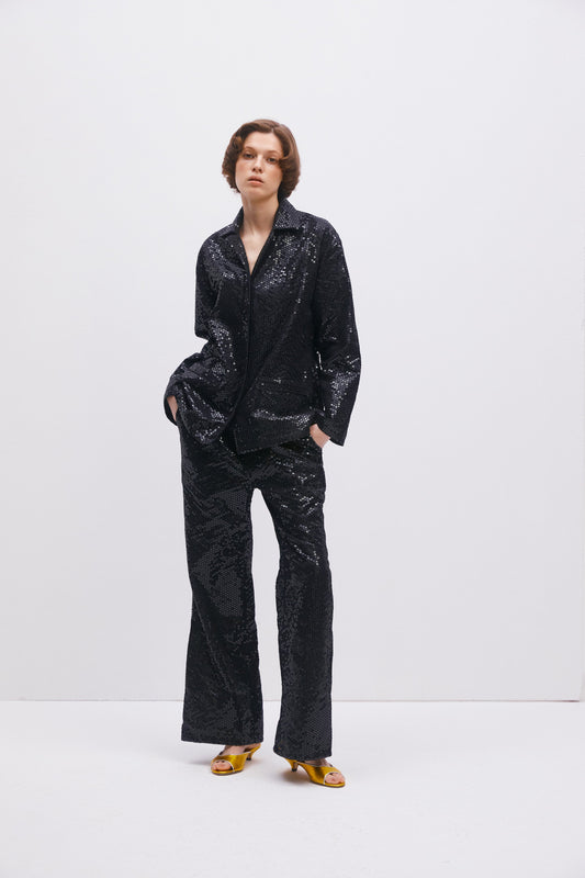 Supernova Sequined Pants in Black
