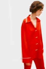 Saturn Lurex Pajama Set in Red