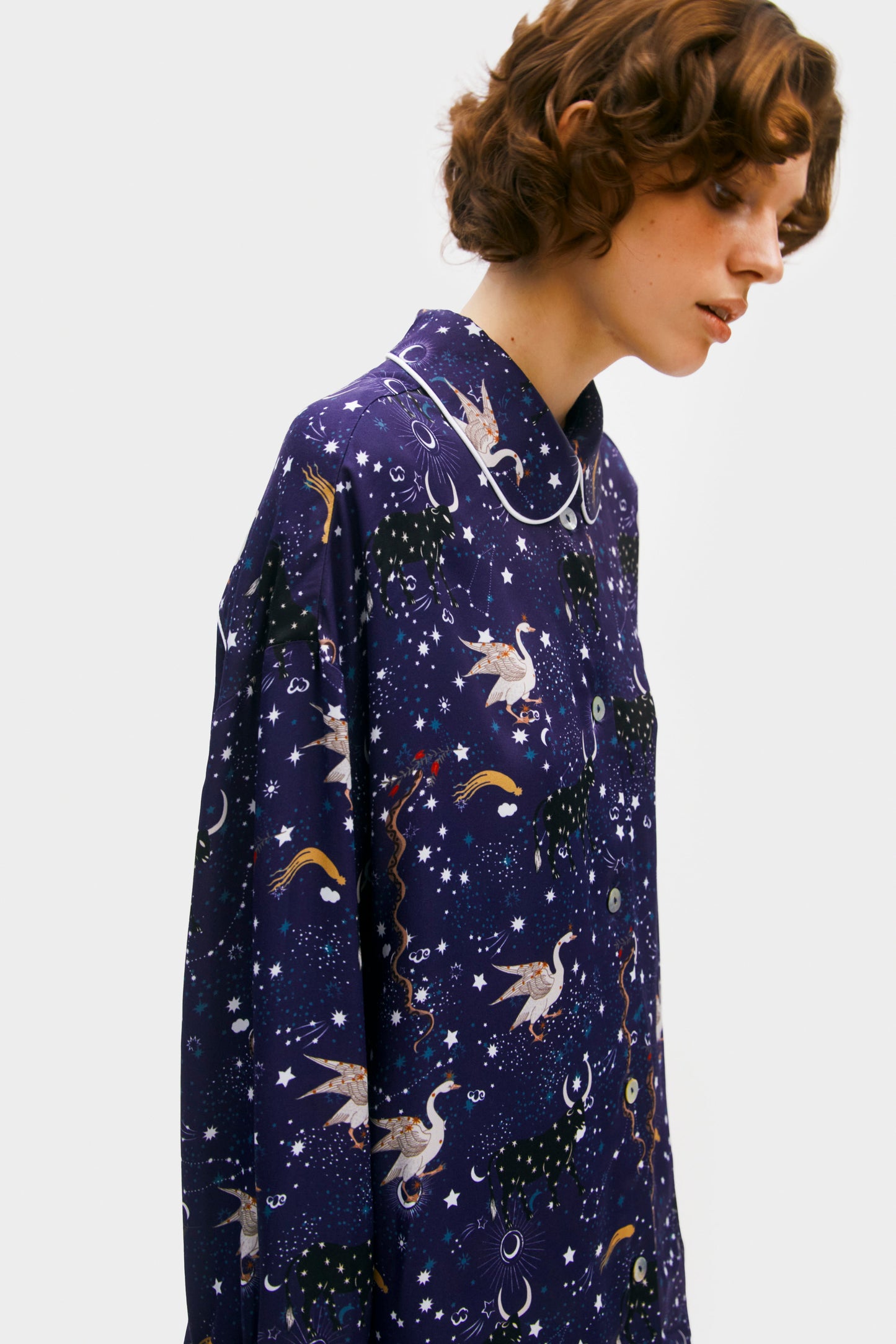 Pastelle Oversized Shirt in Navy Mystic Print