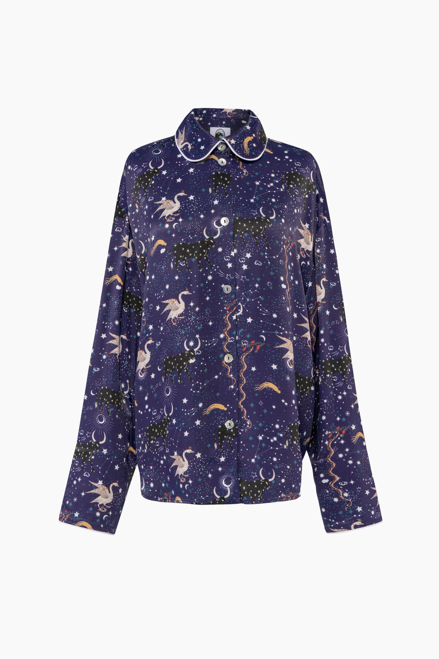 Pastelle Oversized Shirt in Navy Mystic Print