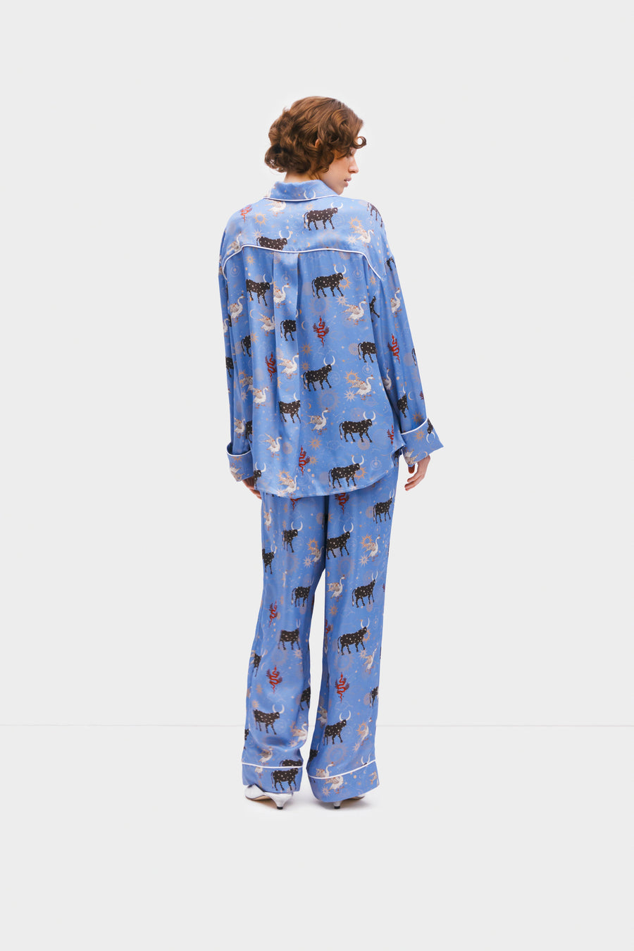 Pastelle Oversized Shirt in Blue Mystic Print