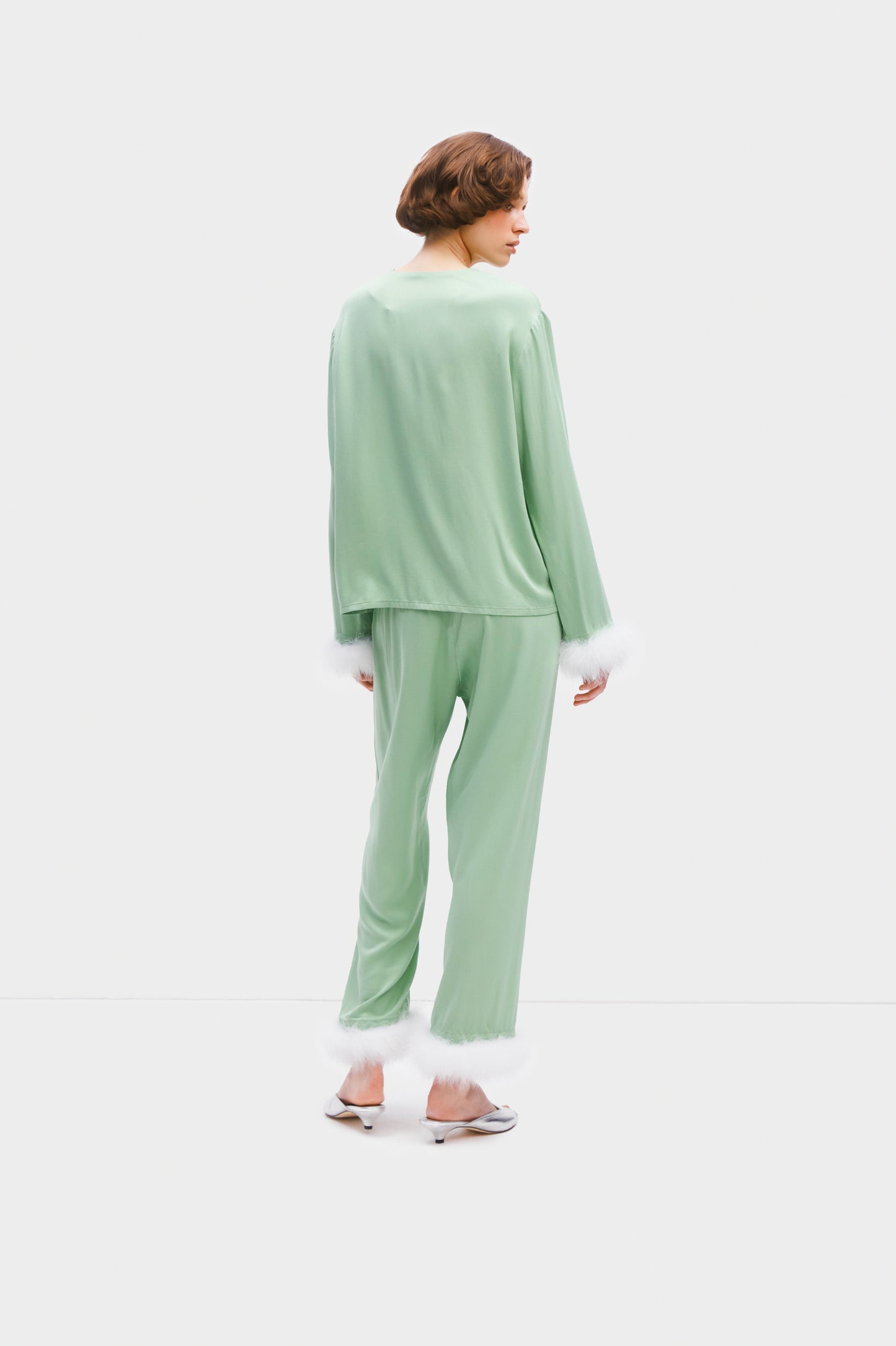 Capricorn Pajama Set with Detachable Feathers in Mint