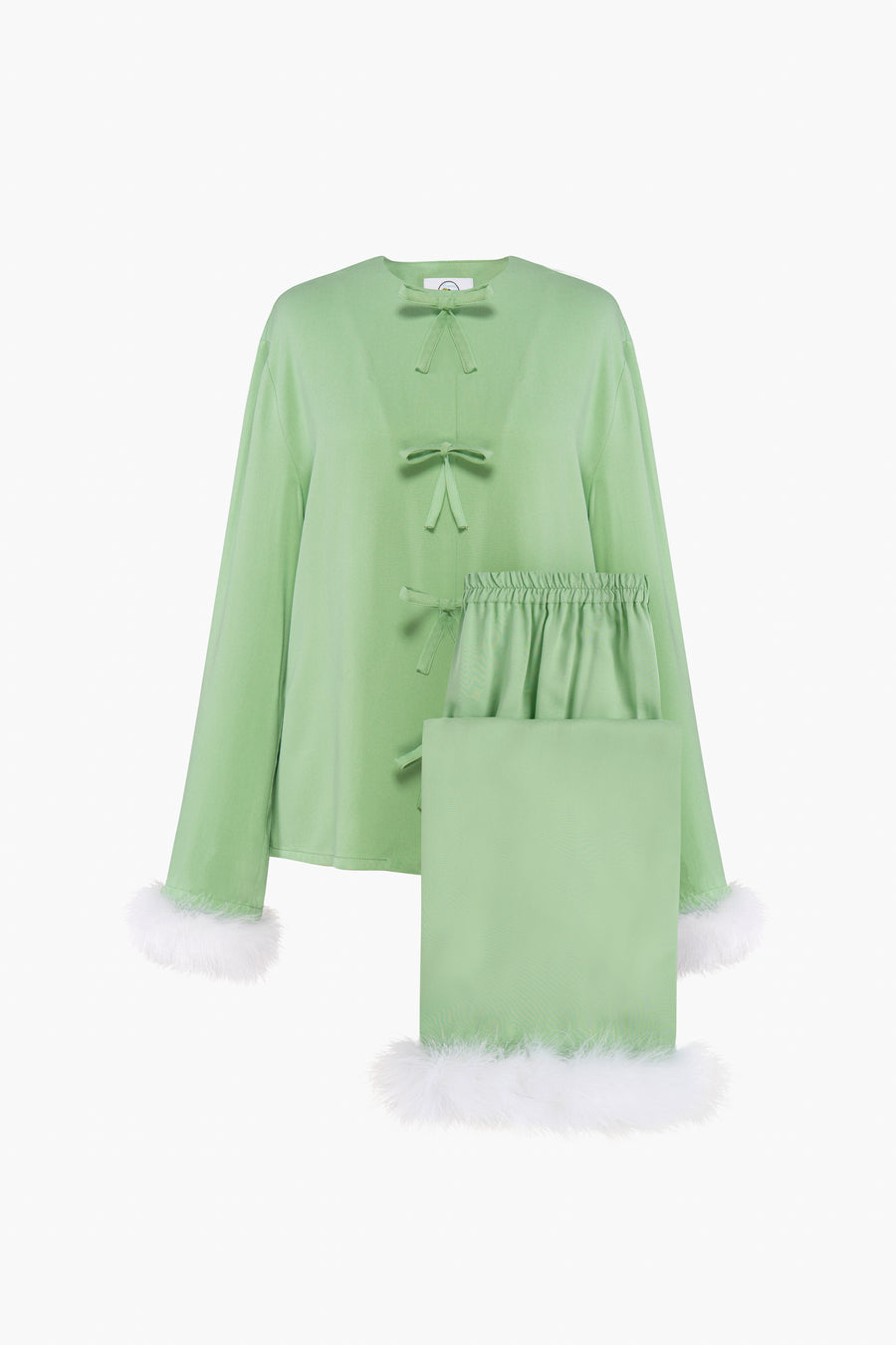 Capricorn Pajama Set with Detachable Feathers in Mint