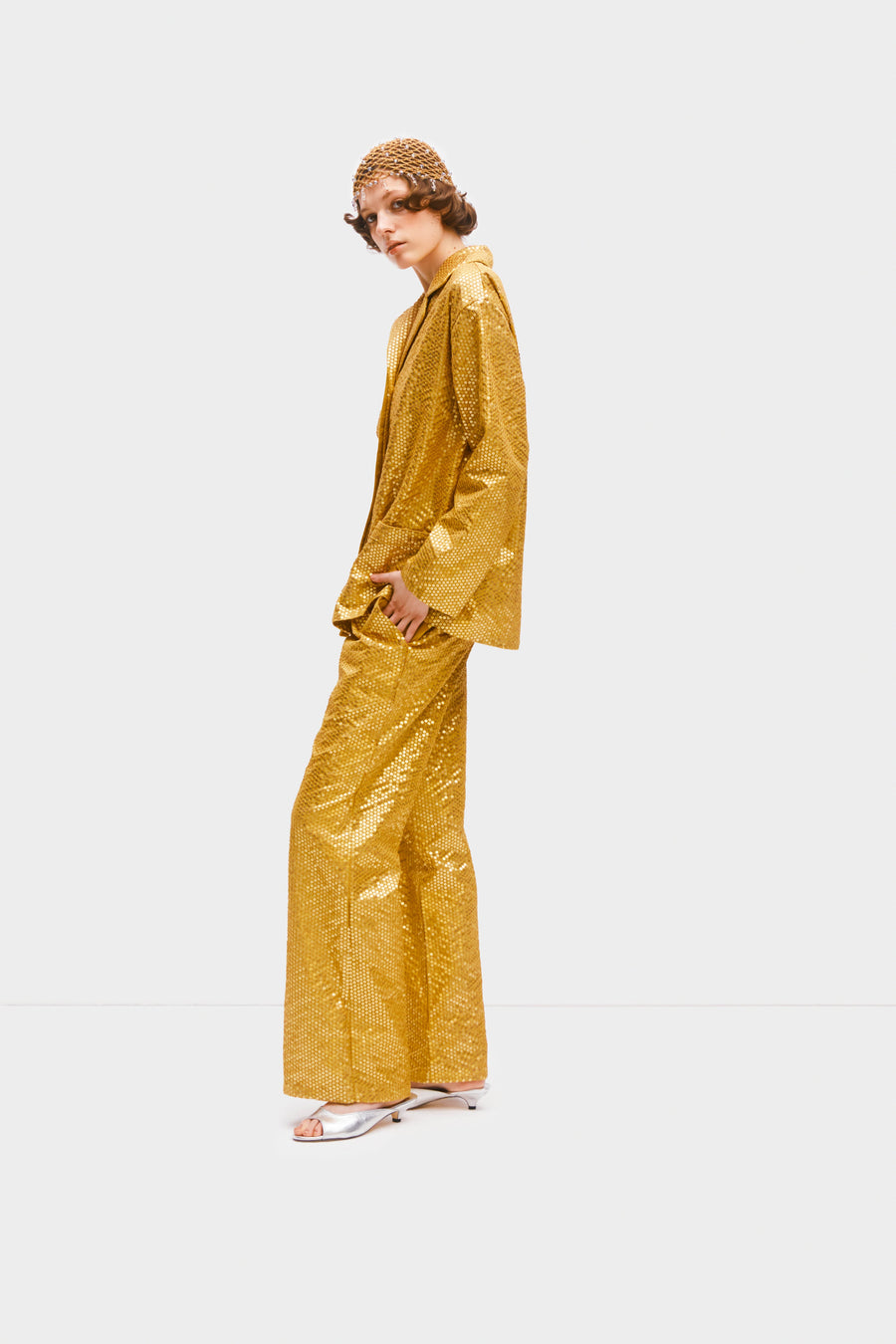 Supernova Sequined Pants in Gold