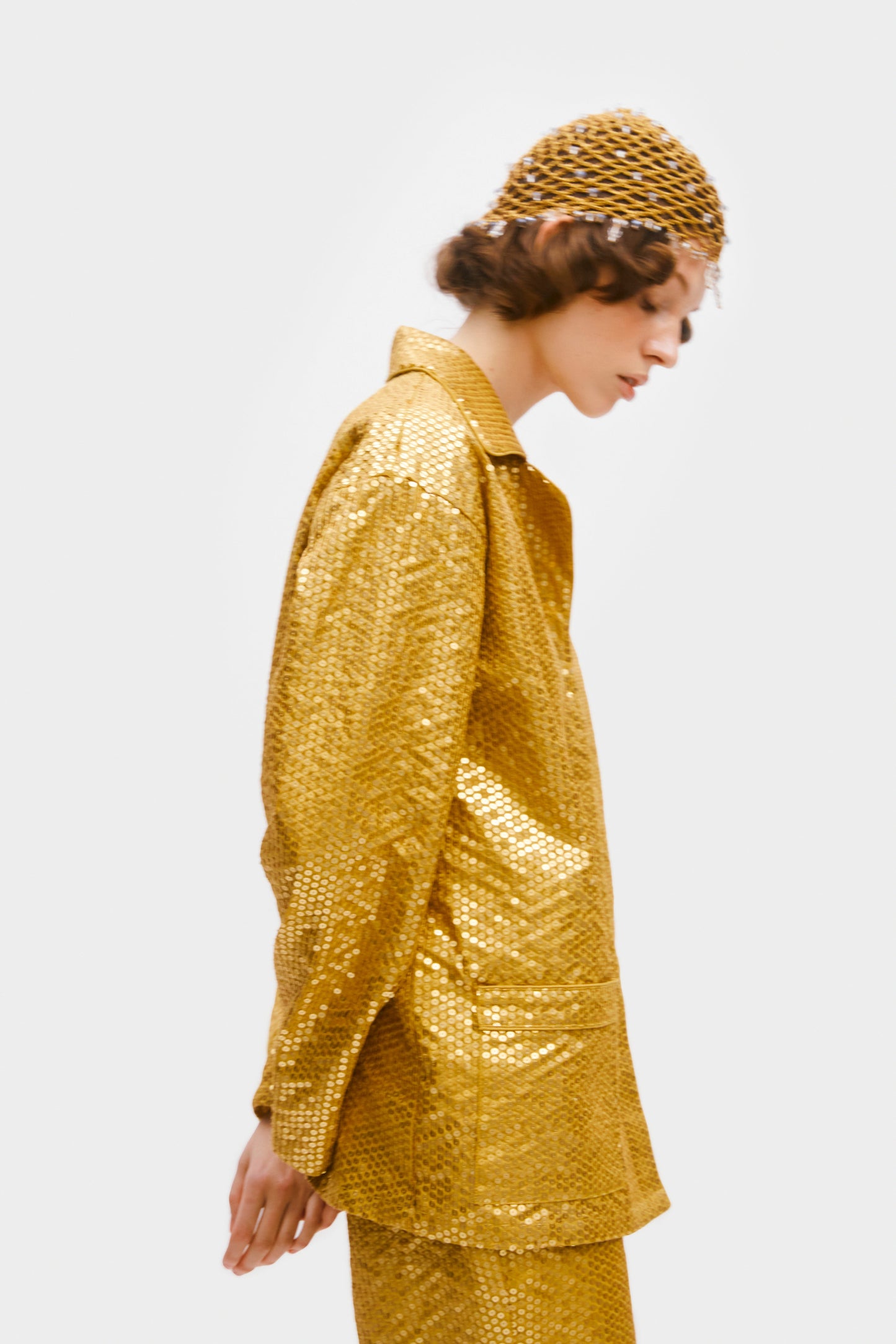 Supernova Sequined Shirt in Gold