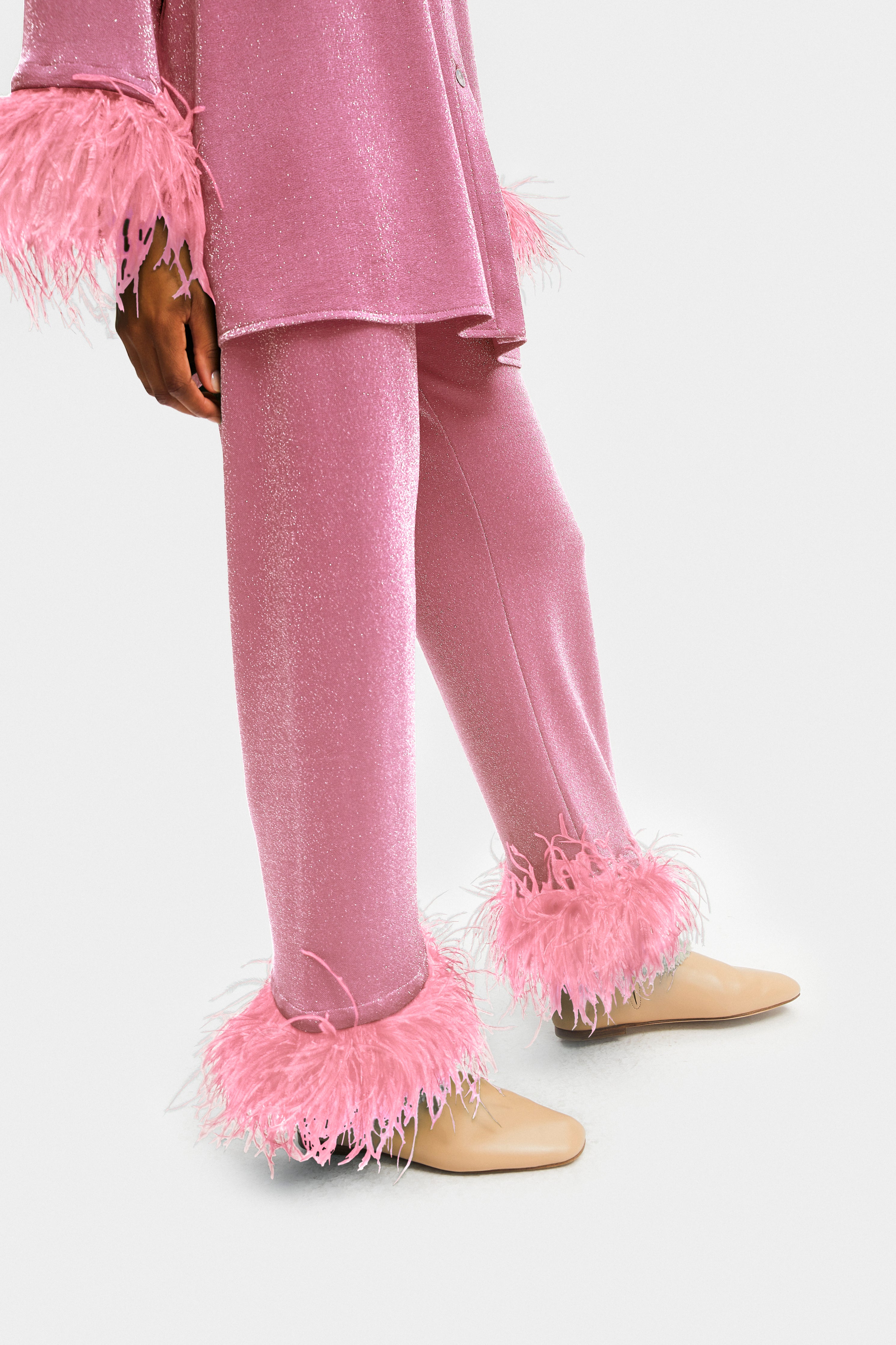 Cosmos Oversized Lurex Pajama Set in Pink – Sleeper