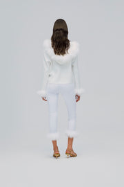 Kylie Hooded Cardigan in White