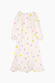 Loungewear Linen Midi Dress in Pansies