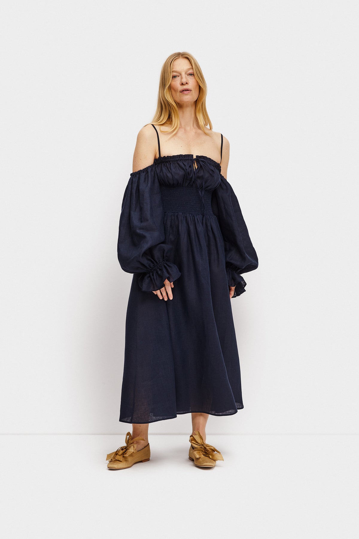 CAINEE ケイニー oversized maxi dress navy